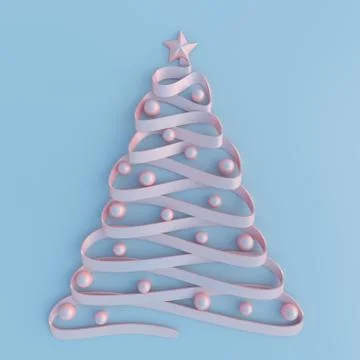 Christmas Tree Shaped Ribbon Stock Illustration
