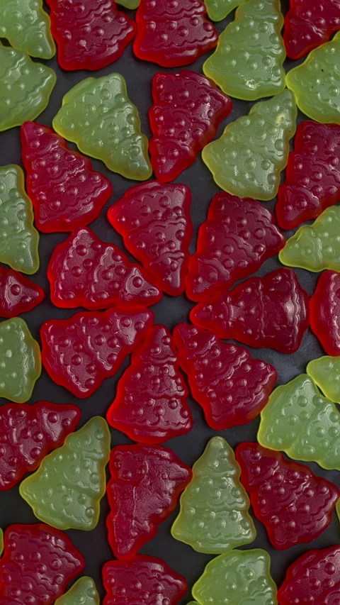 Christmas tree shaped sweets. Vertical video. Video stock 282109551