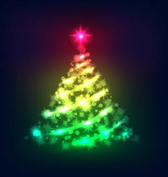 Christmas tree shining Stock Illustration