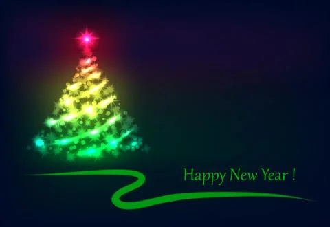 Christmas tree shining Stock Illustration