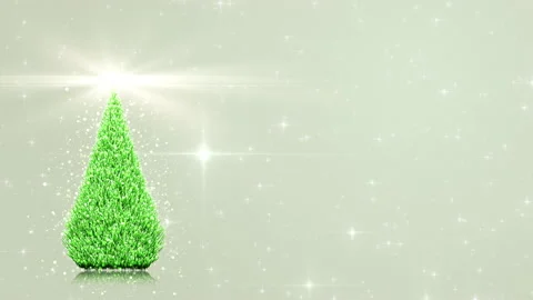 Christmas tree with shining light and glowing stars, 4K holiday live wallpaper Stock Footage 220686635