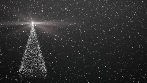 Christmas tree with shining light and glowing particles Stock Footage 291594772