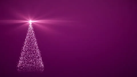 Christmas tree with shining light on pink background Stock Footage 292428338