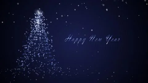 Christmas Tree with Shiny Particles and Glowing Stars on Christmas Background Stock Illustration