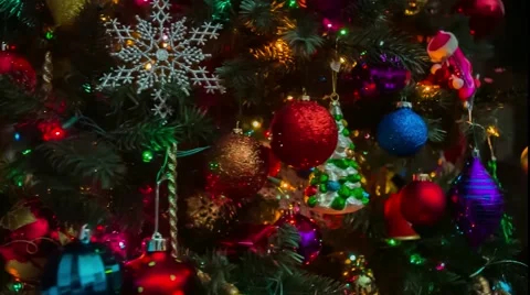 Christmas Tree Side Pan Video stock 44349042