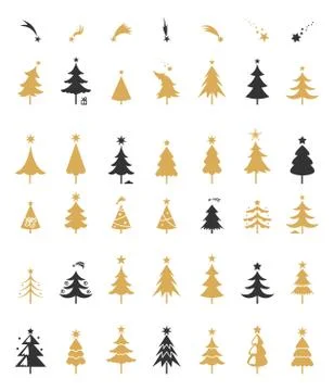 Christmas tree silhouette design vector Stock Illustration