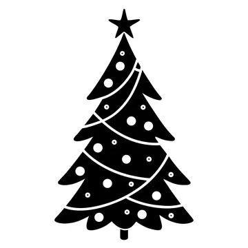 Christmas Tree Silhouette Festive Vector Illustration Stock Illustration
