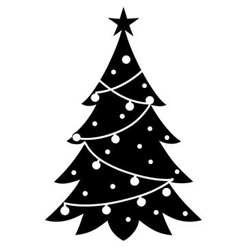 Christmas Tree Silhouette Festive Vector Illustration Stock Illustration