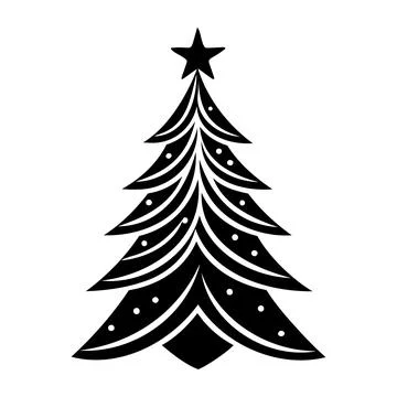 Christmas Tree Silhouette Festive Vector Illustration Stock Illustration