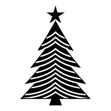Christmas Tree Silhouette Festive Vector Illustration Illustrazione stock