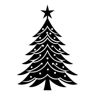 Christmas Tree Silhouette Festive Vector Illustration Stock Illustration