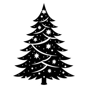 Christmas Tree Silhouette Festive Vector Illustration Stock Illustration