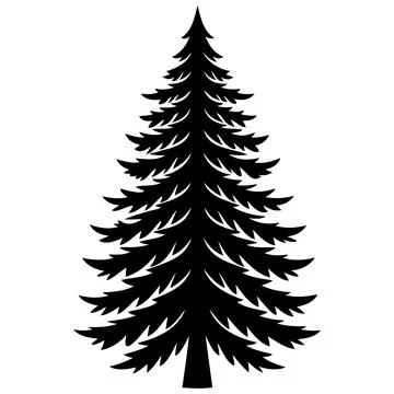Christmas Tree Silhouette Festive Vector Illustration Illustrazione stock