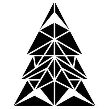 Christmas Tree Silhouette Festive Vector Illustration Illustrazione stock