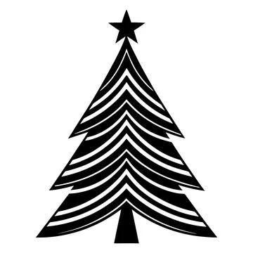 Christmas Tree Silhouette Festive Vector Illustration Stock Illustration