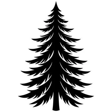 Christmas Tree Silhouette Festive Vector Illustration Stock Illustration