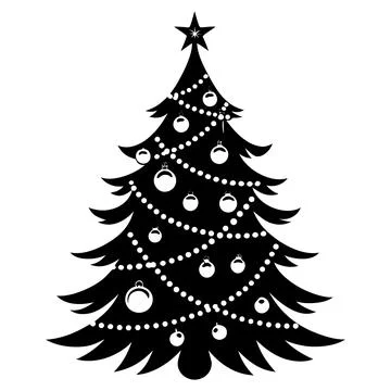 Christmas Tree Silhouette Festive Vector Illustration Stock Illustration