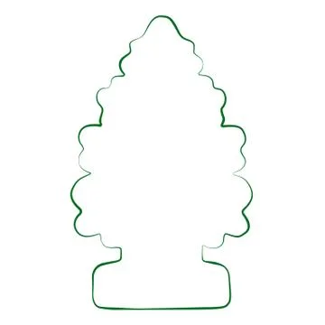 Christmas tree silhouette.  Green tree hand drawn digital contour isolated. Stock Illustration