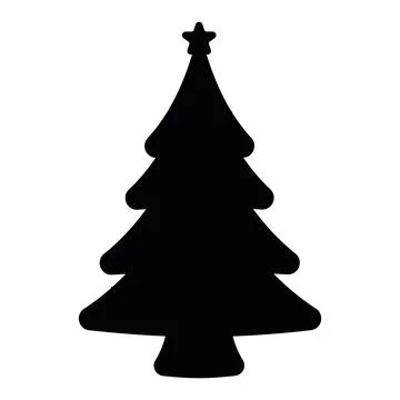 Christmas tree silhouette icon Vector Stock Illustration