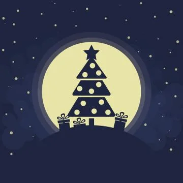 Christmas tree silhouette Stock Illustration