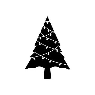Christmas tree Silhouette Stock Illustration