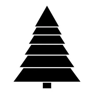 Christmas tree silhouette isolated on white background Stock Illustration