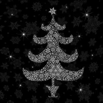 Christmas tree silhouette. vector illustration, eps8 Stockillustratie