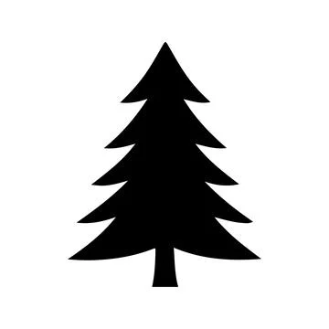 Christmas tree silhouette vector on a white background Stock-Illustration