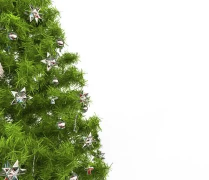 Christmas Tree - Silver Decorations Stock Illustration