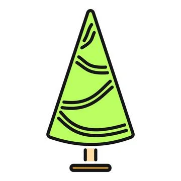 Christmas tree simple drawing on white background Stock Illustration