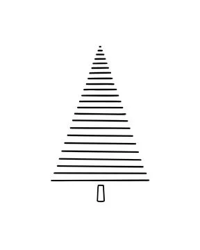 Christmas tree simple hand drawn outline doodle vector illustration for イラスト素材