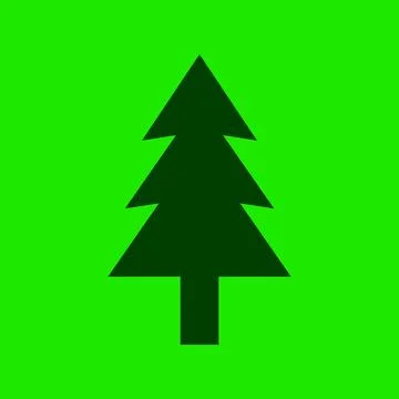 Christmas tree simple silhouette Illustrazione stock