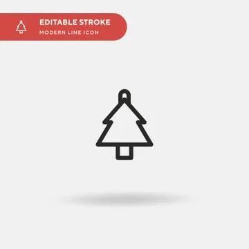 Christmas Tree Simple vector icon. Illustration symbol design template for we Stock Illustration