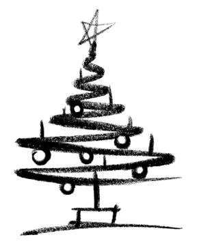Christmas tree sketch Stock Illustration