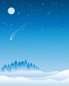 Christmas tree skyline Stock Illustration