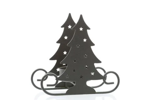 Christmas Tree Sledge 库存照片