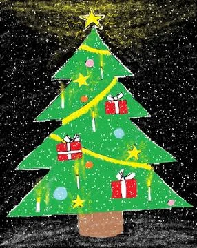 Christmas Tree in the Snow 2 Stockillustratie