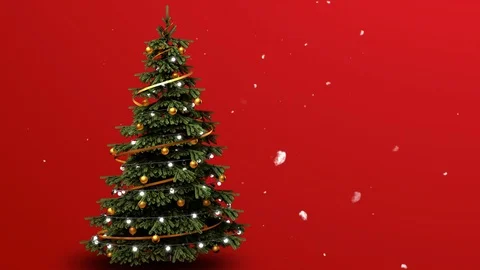 Christmas Tree On The Snow 4K Stock Footage 99492356