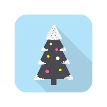 Christmas tree, snow on the branch, vector Stock Illustration
