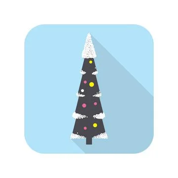 Christmas tree, snow on the branch, vector Stock Illustration
