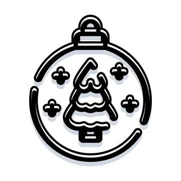 Christmas tree snow globe bauble decoration concept Stock Illustration