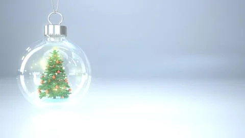 Christmas Tree Snow Globe Stock Illustration