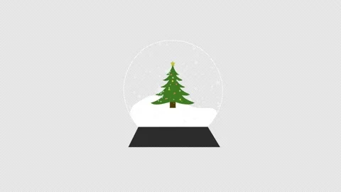 Christmas Tree In Snow Globe Transparent Video Stock Footage 166170542