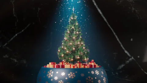 Christmas tree On snow globe turning  Stock Footage 247135178