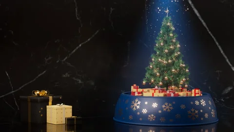 Christmas tree On snow globe turning Vidéo 247135213