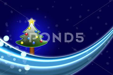 Christmas tree in the snow Stock Illustration