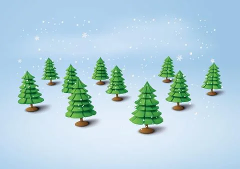 Christmas tree with snow. Stock Illustration