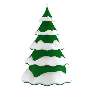 Christmas tree in the snow Stock Illustration
