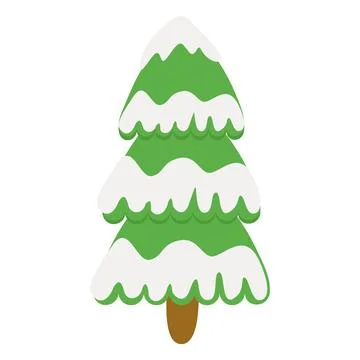 Christmas tree in the snow Stock Illustration