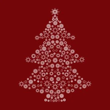 Christmas tree snow pattern Stock Illustration
